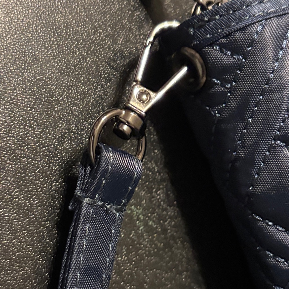 Lug Quilted Navy Wallet with Strap - Picture 3 of 16
